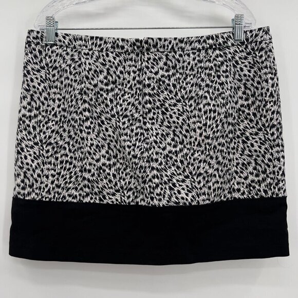 Michael Kors Plus Animal Print Black/White Lined Mini Skirt Women's 14 - Picture 2 of 6
